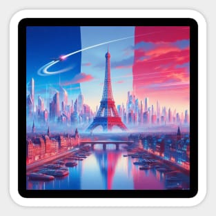 Future Paris Sci Fi Art Sticker